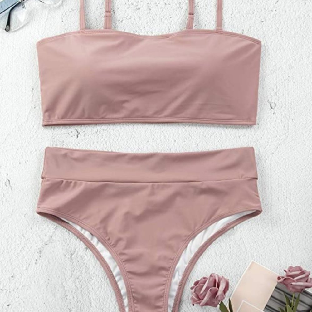 Pink Queen Women's Cheeky High Waist Bikini Set